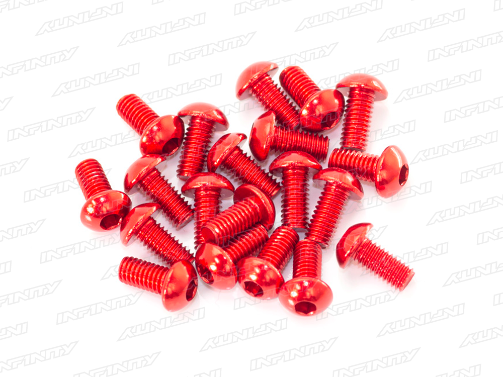 M3x6mm ALU BUTTON HEAD SCREW (Red/20pcs)